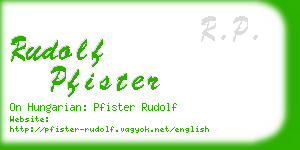 rudolf pfister business card